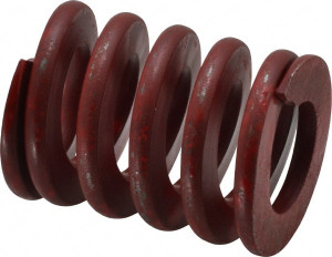 Associated Spring Raymond 1" Hole Diam, 1/2" Rod Diam, 1-1/4" Free Length, Red Die Spring 288.6 Lb Max Deflection, 0.46" Max Deflection, Medium Heavy Duty, Chromium Alloy Steel 104-505 - 07661721