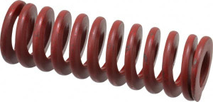 Associated Spring Raymond 1" Hole Diam, 1/2" Rod Diam, 3" Free Length, Red Die Spring 277.5 Lb Max Deflection, 1.11" Max Deflection, Medium Heavy Duty, Chromium Alloy Steel 104-512 - 07661770