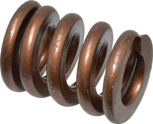 Associated Spring Raymond 1" Hole Diam, 1/2" Rod Diam, 1-1/4" Free Length, Gold Die Spring 642 Lb Max Deflection, 0.38" Max Deflection, Heavy Duty, Chromium Alloy Steel 105-505 - 07662695