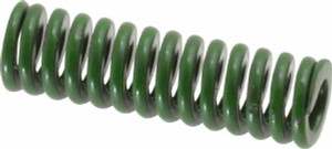 Associated Spring Raymond 3/8" Hole Diam, 3/16" Rod Diam, 1-1/4" Free Length, Green Die Spring 50 Lb Max Deflection, 0.31" Max Deflection, Extra Heavy Duty, Chromium Alloy Steel 106-105 - 07663255