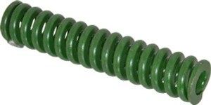Associated Spring Raymond 1-1/4" Hole Diam, 5/8" Rod Diam, 6" Free Length, Green Die Spring 840 Lb Max Deflection, 1.5" Max Deflection, Extra Heavy Duty, Chromium Alloy Steel 106-624 - 07663826