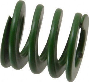 Associated Spring Raymond 25mm Hole Diam, 12.5mm Rod Diam, 1" Free Length, Green Die Spring 1020 N Max Deflection, 10.2mm Max Deflection, Light Duty, Chromium Alloy Steel 203-504 - 67898700