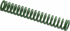 Danly 1/2" Hole Diam, 9/32" Rod Diam, 3" Free Length, Green Die Spring 3.58 Lb Max Deflection, 1.2" Max Deflection, Light Duty, Chromium Vanadium Steel 9-0812-11 - 76010271