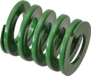Danly 1-1/4" Hole Diam, 5/8" Rod Diam, 1-1/2" Free Length, Green Die Spring 57.9 Lb Max Deflection, 0.6" Max Deflection, Light Duty, Chromium Vanadium Steel 9-2006-11 - 76011014