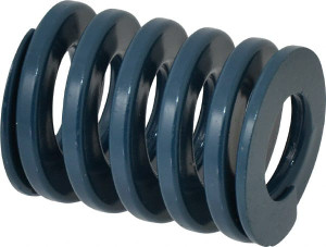 Danly 2" Hole Diam, 1" Rod Diam, 2-1/2" Free Length, Blue Die Spring 121 Lb Max Deflection, 0.94" Max Deflection, Medium Duty, Chromium Vanadium Steel 9-3210-21 - 76013416