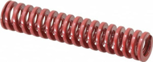 Danly 1/2" Hole Diam, 9/32" Rod Diam, 2-1/2" Free Length, Red Die Spring 8.7 Lb Max Deflection, 0.76" Max Deflection, Heavy Duty, Chromium Vanadium Steel 9-0810-26 - 76014265
