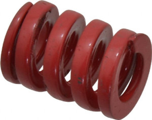 Danly 3/4" Hole Diam, 3/8" Rod Diam, 1" Free Length, Red Die Spring 137 Lb Max Deflection, 0.3" Max Deflection, Heavy Duty, Chromium Vanadium Steel 9-1204-26 - 76014612