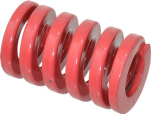 Danly 1" Hole Diam, 1/2" Rod Diam, 1-1/2" Free Length, Red Die Spring 127 Lb Max Deflection, 0.45" Max Deflection, Heavy Duty, Chromium Vanadium Steel 9-1606-26 - 76014836