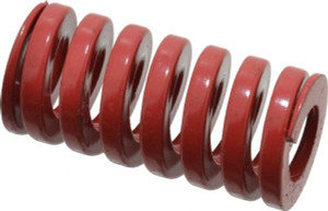 Danly 1-1/4" Hole Diam, 5/8" Rod Diam, 2-1/2" Free Length, Red Die Spring 117 Lb Max Deflection, 0.76" Max Deflection, Heavy Duty, Chromium Vanadium Steel 9-2010-26 - 76015049