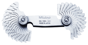 Mitutoyo Pitch Gage, Whitworth, 55°, 4-42TPI, 30 Leaves - 188-101