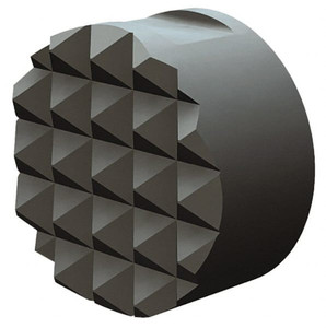 Fairlane 10-32 Thread, 1/2" Diam, 1/2" High, Threaded, Fine Tooth Grade Diamond Serration Tooth Pattern, Solid Carbide, Round Positioning Gripper 3/16" Flat Width, Uncoated FSC-844 - 09716267