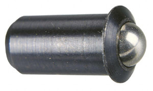 Gibraltar 1.1" Body Length x 1/2" Body Diam, 8 Lb Init to 18 Lb Final End Force, Stainless Steel Press Fit Ball Plunger 7/16" Ball Diam, 0.161" Max Ball Reach, 0.11" Flange Thickness SSWPF10-8B-G - 59590760