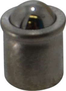 Halder 6mm Body Length x 5mm Body Diam, 3 N Init to 6.5 N Final End Force, Stainless Steel Press Fit Ball Plunger 4mm Ball Diam, 1.4mm Max Ball Reach, 0.1mm Tolerance, 0.9mm Flange Thickness 22080.0005 - 64829575