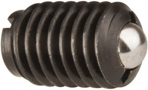 Jergens 1/2-13, 0.281" Ball Diam, 3/4" Body Length, 0.072" Max Ball Reach, Threaded Ball Plunger Steel Body, Stainless Steel Ball, 6 Lb Initial End Force, 30 Lb Final End Force, Locking Element 10915 - 82437435