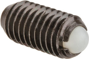 Vlier M8x1.25, 5mm Ball Diam, 16mm Body Length, 1.5mm Max Ball Reach, Threaded Ball Plunger Steel Body, Nylon Ball, 3.37 Lb Initial End Force, 6.75 Lb Final End Force, Locking Element DBM8AN - 04399945