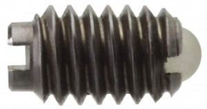 Vlier 5/8-11, 0.375" Ball Diam, 0.984" Body Length, 0.096" Max Ball Reach, Threaded Ball Plunger Stainless Steel Body, Nylon Ball, 9 Lb Initial End Force, 18 Lb Final End Force, Locking Element DSSB62N - 62122981