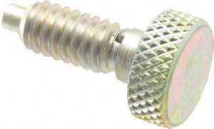 Gibraltar 1/4-20, 1/2" Thread Length, 0.123" Max Plunger Diam, 1 Lb Init to 4 Lb Final End Force, Knob Handle Plunger Knurled Knob, 0.79" Body Length, 1/2" Length Under Head/Shoulder, 1/8" Plunger Projection KNL-1-G - 04455333