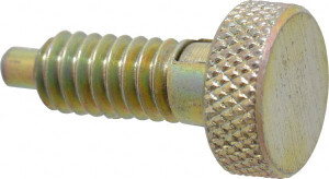 Gibraltar 1/4-20, 0.4" Thread Length, 0.123 to 1/8" Max Plunger Diam, 0.5 Lb Init to 2 Lb Final End Force, Locking Knob Handle Plunger Knurled Knob, 0.53" Length Under Head/Shoulder, 1/8" Plunger Projection KLS-1-PT-G - 04455838