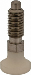 Gibraltar M10x1.5, 20mm Thread Length, 0.236" Max Plunger Diam, 0.22 Lb Init to 2.02 Lb Final End Force, Knob Handle Plunger Delrin Knob, 0.98" Body Length, 0.79" Length Under Head/Shoulder, 0.196" Plunger Projection MSDKN38-G - 40074494