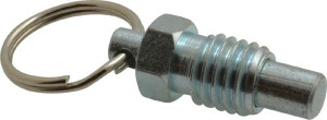 Gibraltar 1/2-13, 0.43" Thread Length, 0.31" Plunger Diam, 0.38" Plunger Projection, 1 Lb Init to 4 Lb Final End Force, Steel Pull Ring Plunger 0.56" Len Under Head, 0.81" Body Len, 1" Ring Diam, 1.06" Plunger Len, 1/2" Hex PR50-G - 67974931