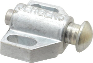 Jergens 15/16" Base Width, 1/8" Stroke Len, 3/8" Stop Head OD, 21/32" Btw Mt Hole Ctrs, 19/32" Btw Mt Hole & Edge, Round Spring Locating Stop 13/32" Overall Height, 11/16" Body Len x 15/16" Body Width, 7/32" Base Thickness 36101 - 82436015