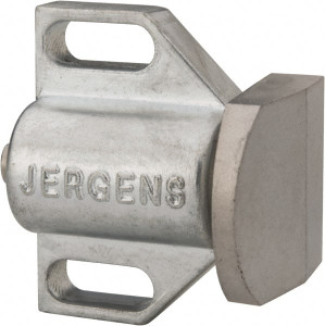 Jergens 1-1/2" Body Width x 1" Body Len, 3/16" Stroke Len, 1-1/8" Btw Mt Hole Ctrs, Tangless Square Spring Locating Stop 32 Lb Init End Force, 14 Lb Mid End Force, 32 Lb Final End Force, 1-1/8" Stop Head Width 36111 - 08419087