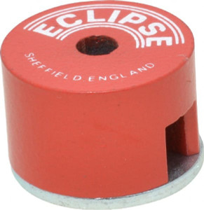 Eclipse Magnetics 1" Diam, 3/16" Hole Diam, 3.4 kg Max Pull Force Alnico Button Magnet 5/8" High, 11/32" Gap Width, Grade 5 Alnico E823 - 06573745