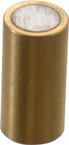 Eclipse Magnetics 1/4" Diam x 1/2" High, 0.14 Lb Average & 0.28 Lb Max Pull Force, Brass Alnico Shielded Magnet 798.8°F Max Operating Temp, 0.032" Wall Thickness, Grade 5 Alnico E535/MSC - 60065323