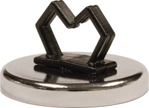 Mag-Mate 14 Lb Max Pull Force, 3/16" Overall Height, 1.24" Diam, Ceramic Cup Magnet Loop Style, 1" Clamp Opening, Chrome Plated MX1000CBL1 - 62798046