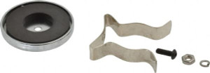Mag-Mate 19 Lb Max Pull Force, 2-5/16" Overall Height, 2.03" Diam, Ceramic Cup Magnet Clamp Style, 1-1/4" Clamp Opening, Chrome Plated MX2000NP01 - 76627769