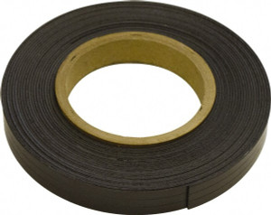 Mag-Mate 300" Long x 1" Wide x 1/32" Thick Flexible Magnetic Strip 8 Lb Max Pull Force, 4 Linear Ft/Lb Magnetic Pull Force, Plain Back, Dark Brown MRN030X0100X025 - 36576080