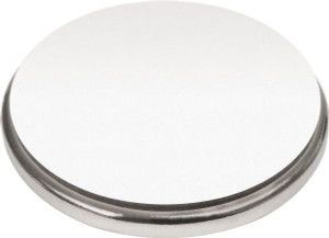 Mag-Mate 1-1/2" Diam x 1/8" High Neodymium Rare Earth Magnet 77 Lb Max Capacity, 180°F Max, Nickel Plated CMP15012P1ADH - 39158555