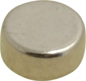Mag-Mate 0.22" Diam x 0.1" High Neodymium Rare Earth Magnet 1 Lb Max Capacity, 200°F Max, Nickel Plated NE2210NP35 - 71551717