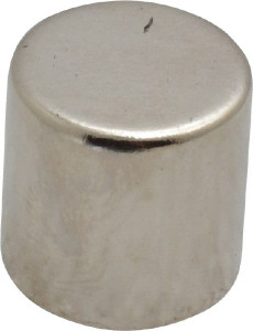 Mag-Mate 1/2" Diam x 1/2" High Neodymium Rare Earth Magnet 11.2 Lb Max Capacity, 200°F Max, Nickel Plated NE5050NP35 - 71551956