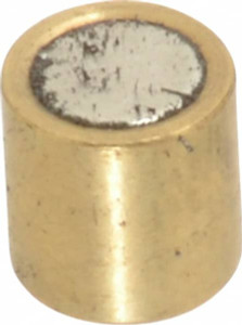 Mag-Mate 1/4" Diam x 1/4" High, 0.63 Lb Average Pull Force, 1-1/4 Lb Max Pull Force, Neodymium Rare Earth Shielded Magnet Brass Shield, 0.032" Shielding Wall Thickness RBS2525 - 05762158