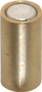 Mag-Mate 1/4" Diam x 1/2" High, 0.75 Lb Average Pull Force, 1-1/2 Lb Max Pull Force, Neodymium Rare Earth Shielded Magnet Brass Shield, 0.032" Shielding Wall Thickness RBS2550 - 05762166