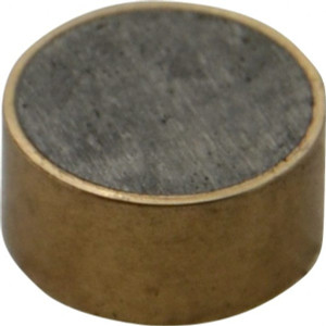 Mag-Mate 3/4" Diam x 3/8" High, 6-1/2 Lb Average Pull Force, 13 Lb Max Pull Force, Neodymium Rare Earth Shielded Magnet Brass Shield, 0.062" Shielding Wall Thickness RBS7537 - 05762232