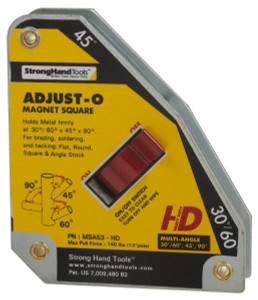 Strong Hand Tools 5-1/8" Wide x 1-3/8" Deep x 6" High Magnetic Welding & Fabrication Square 133 Lb Average Pull Force MSA53-HD - 84740091