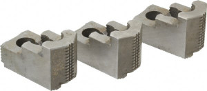 Atlas Workholding 10" Max Chuck Diam 1.5mm x 60° Serrated Hard Lathe Chuck Top Jaws Hard Steel, 1.57" OAW x 2.95" OAL x 1.96" OAH 8130-26624 - 85029056