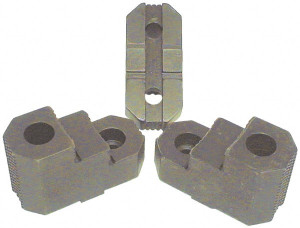 H&R Mfg. No Max Chuck Diam, Tongue & Groove Hard Lathe Chuck Top Jaws 2 Steps, Mild Carburized Steel, 1/2" Groove Width, 1-1/2" OAW x 5.26" OAL x 2-3/4" OAH HR-15 STGRJ - 76554807