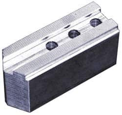 Abbott Workholding 6" & Up Chuck Capacity, 1/16" x 90 Serrated Attachment, Square Soft Lathe Chuck Jaw 3 Jaws, Steel, 23/32" Btw Mount Hole Ctrs, 3" Long x 1-1/4" Wide x 3" High, 0.433" Groove, 5/16" Fastener PH6S2 - 04229191