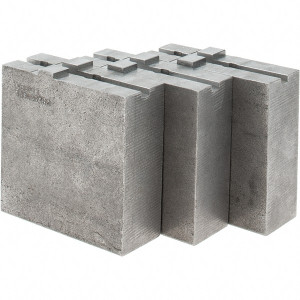 Abbott Workholding 8" & Up Chuck Capacity, Tongue & Groove Attachment, Square Soft Lathe Chuck Jaw 3 Jaws, Steel, 1-3/4" Btw Mount Hole Ctrs, 4" Long x 1-1/2" Wide x 4" High, 5/16" Groove, 3/8" Fastener TG8MDS2SQ - 41982794