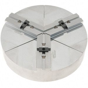 Abbott Workholding 8" Max Chuck Capacity, Tongue & Groove Interface, Round Soft Lathe Chuck Jaw 3 Jaw, Aluminum, 44.45mm Btw Mount Hole Ctrs, 10" Wide, 2" High, 7.95mm Groove, 3/8" Fastener TG10-8MDP - 50484633