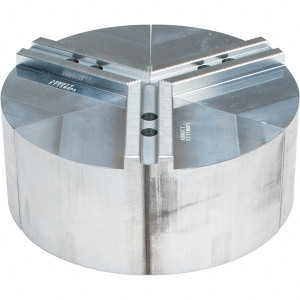 Abbott Workholding 8" Max Chuck Capacity, 1.5mm x 60° Serrated Interface, Round Soft Lathe Chuck Jaw 3 Jaw, Aluminum, 0.9843" Btw Mount Hole Ctrs, 10" Wide, 4" High, 12mm Fastener KTT10-8P1 - 50487248