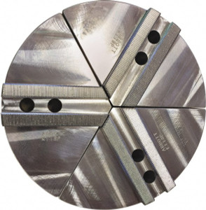 Abbott Workholding 4" Max Chuck Capacity, 1.5mm x 60° Serrated Interface, Round Soft Lathe Chuck Jaw 3 Jaw, Aluminum, 0.5906" Btw Mount Hole Ctrs, 6" Wide, 2" High, 6mm Fastener KTT4P - 50487529