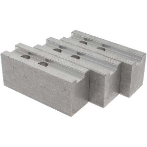 Abbott Workholding 1.5mm x 60° Serrated Attachment, Square Soft Lathe Chuck Jaw 3 Jaws, Aluminum, 1.1811" Btw Mount Hole Ctrs, 4-1/2" Long x 1-1/2" Wide x 2" High, 0.6299" Groove, 0.4724" & 12mm Fastener KTT10ASQ - 59451344