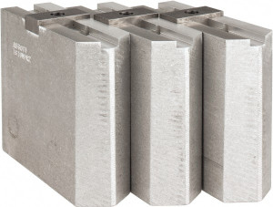 Abbott Workholding Tongue & Groove Attachment, Square Soft Lathe Chuck Jaw 3 Jaws, Aluminum, 2-1/8" Btw Mount Hole Ctrs, 4-1/2" Long x 1-1/2" Wide x 4" High, 1/2" Groove, 1/2" Fastener TG10MDA2 - 66153081