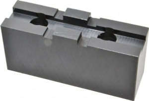 Bison 10" Chuck Capacity, Tongue & Groove Attachment, Square Soft Lathe Chuck Jaw 1 Jaw, Steel, 2-1/8" Btw Mount Hole Ctrs, 4-3/16" Long x 1-9/32" Wide x 2.028" High, 1/2" Groove 7-884-310 - 03192796