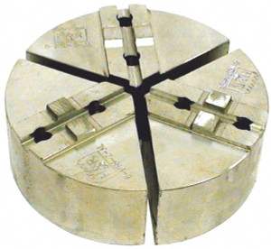 H&R Mfg. 8" Chuck Capacity, Tongue & Groove Attachment, Round Soft Lathe Chuck Jaw 3 Jaws, Aluminum, 1-3/4" Btw Mount Hole Ctrs, 4" Long x 8" Wide x 2" High, 5/16" Groove HR-8MSH-2-AL - 06828917