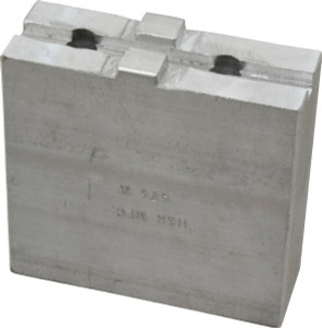 H&R Mfg. Tongue & Groove Attachment, Square Soft Lathe Chuck Jaw Aluminum, 1-3/4" Btw Mount Hole Ctrs, 3-1/2" Long x 1-1/4" Wide x 3-3/8" High, 5/16" Groove HR-474-A - 76554013